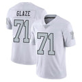 LV.Raiders #71 DJ Glaze Player White Limited Color Rush Home Game PETTCS Stitched Jerseys