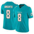 M.Dolphins #8 JuJu Brents Player Aqua Limited Vapor F.U.S.E. Home Game PETTCS Stitched Jerseys