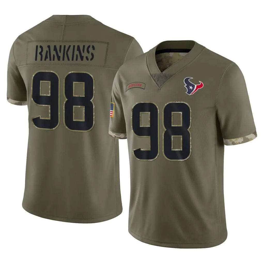 H.Texans #98 Sheldon Rankins Player Olive Salute To Service Limited PETTCS Stitched Jerseys