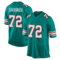 M.Dolphins #72 Jonah Savaiinaea Player Aqua Alternate Home Game PETTCS Stitched Jerseys