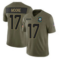 M.Dolphins #17 Trey Moore Player Olive 2025 Salute To Service Limited Game PETTCS Stitched Jerseys