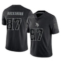 M.Vikings #87 T.J. Hockenson Player Black Reflective LImited Home Game PETTCS Stitched Jerseys
