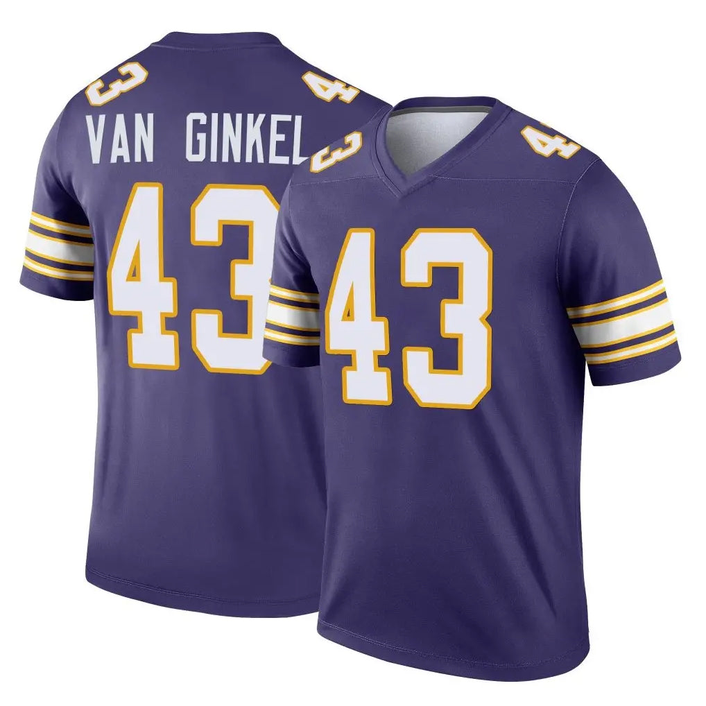 M.Vikings #43 Andrew Van Ginkel Player Purple Limited Classic Home Game PETTCS Stitched Jerseys