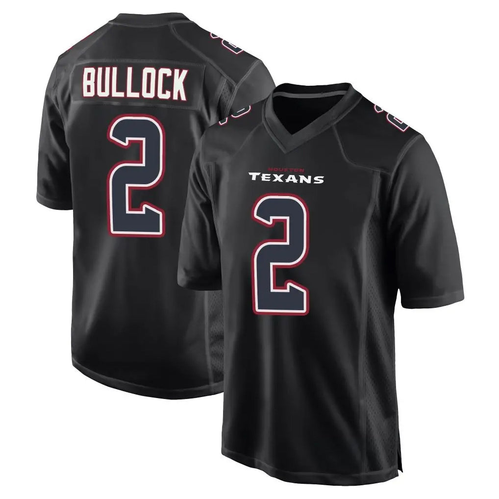 H.Texans #2 Calen Bullock Player Black Fashion Home Game PETTCS Stitched Jerseys