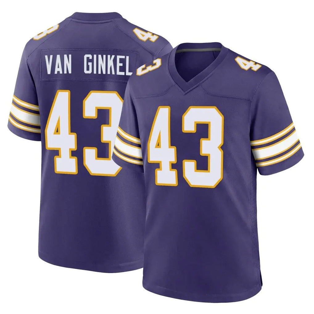 M.Vikings #43 Andrew Van Ginkel Player Purple Classic Home Game PETTCS Stitched Jerseys