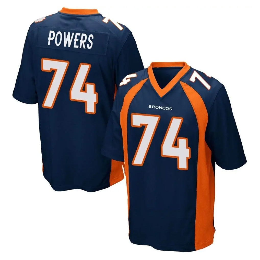 D.Broncos #74 Ben Powers Player Navy Game PETTCS Stitched Jerseys