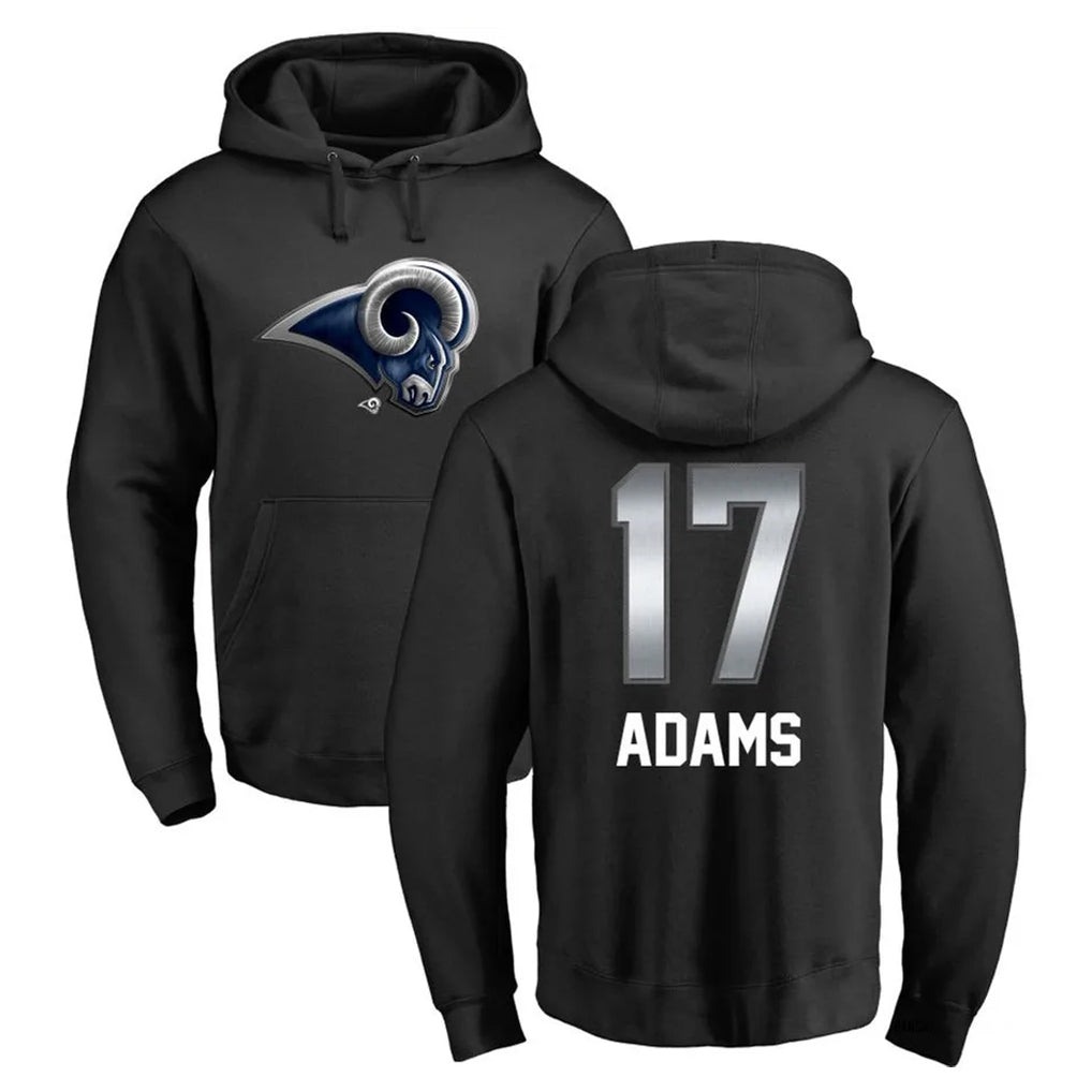 LA.Rams #17 Davante Adams Player Black Pullover Hoodie Limited Game STECN Stitched Jerseys