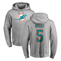 M.Dolphins #5 Jaylen Wright Player Gray LOGO Pullover Hoodies Limited PETTCS Stitched Jerseys