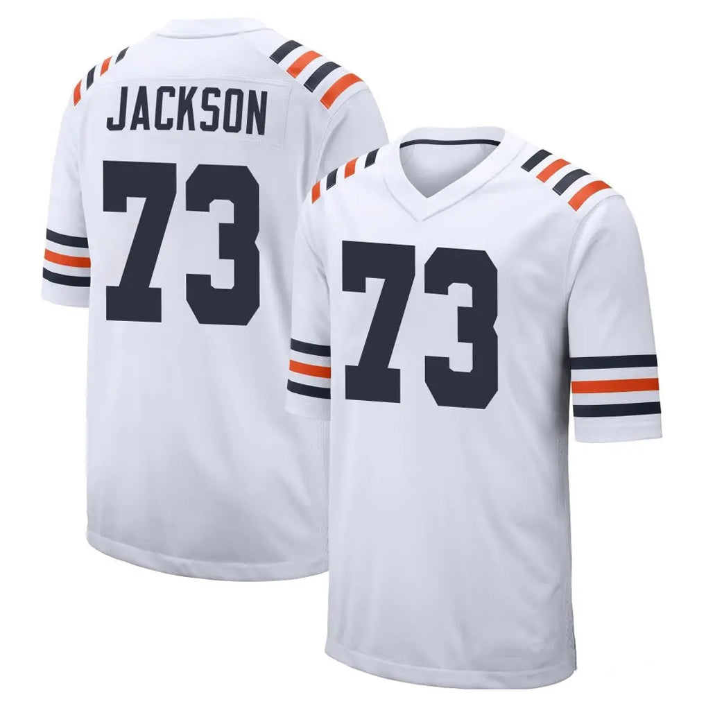 C.Bears #73 Jonah Jackson Player White Classic Home Game PETTCS Stitched Jerseys