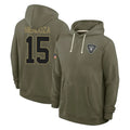 LV.Raiders #15 Fernando Mendoza Player Olive Salute to Service Pullover Hoodies Limited PETTCS Stitched Jerseys