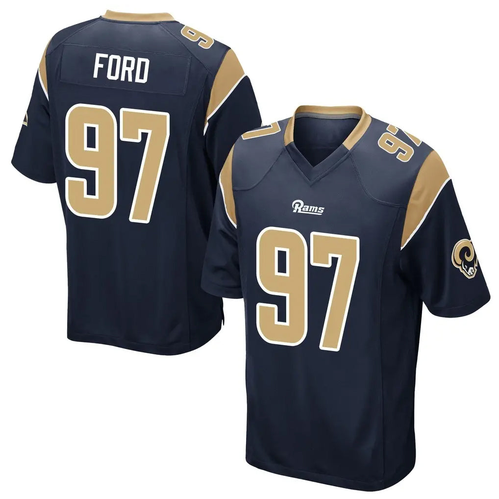 LA.Rams #97 Poona Ford Player Navy Home Game PETTCS Stitched Jerseys