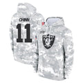 LV.Raiders #11 Jeremy Chinn Player Arctic Camo Salute to Service Hoodies Limited Game PETTCS Stitched Jerseys