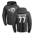 LA.Rams #77 Alaric Jackson Player Gray Pullover Hoodie Limited Game PETTCS Stitched Jerseys