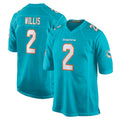 M.Dolphins #2 Malik Willis Player Aqua Home Game PETTCS Stitched Jerseys