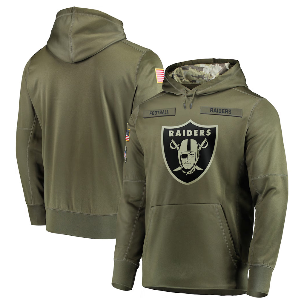 LV.Raiders ## Raiders Blank Player Olive Salute to Service Pullover Hoodies Home Game PETTCS Stitched Jerseys