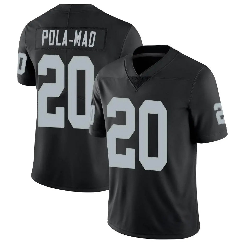 LV.Raiders #20 Isaiah Pola-Mao Player Black Limited Vapor Untouchable Home Game PETTCS Stitched Jerseys
