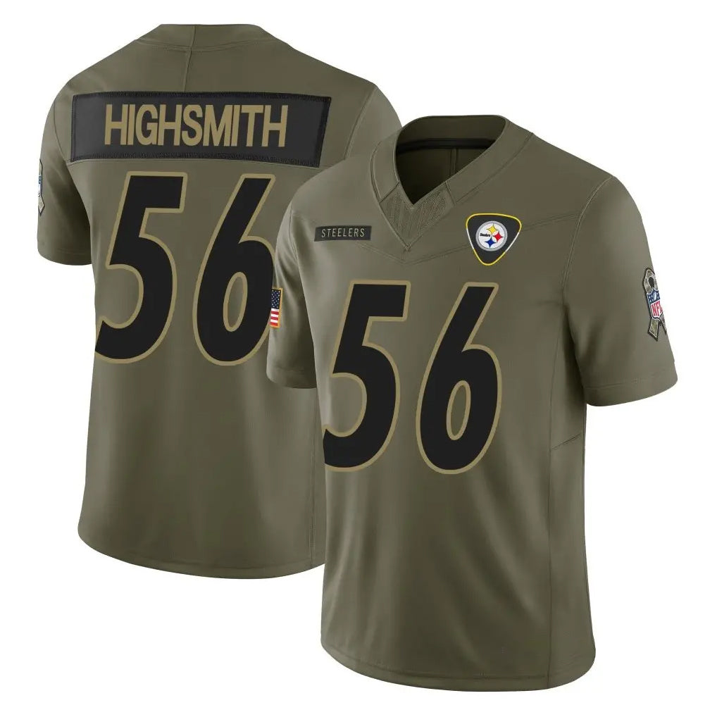 P.Steelers #56 Alex Highsmith Player Olive 2025 Salute To Service Limited Home Game PETTCS Stitched Jerseys