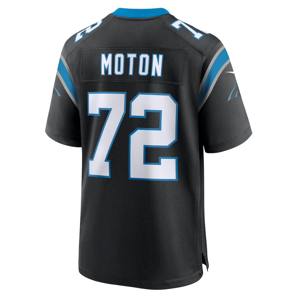 PETTCS C.Panthers #72 Taylor Moton Black Team Game Jersey