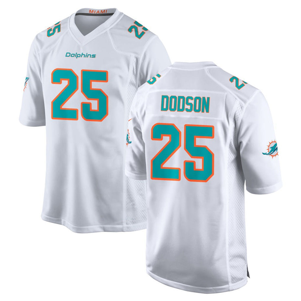 M.Dolphins #25 Tyrel Dodson Player White Limited Home Game PETTCS Stitched Jerseys