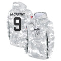 M.Vikings #9 J.J. McCarthy Player Arctic Camo Salute to Service Pullover Hoodies Limited Game PETTCS Stitched Jerseys