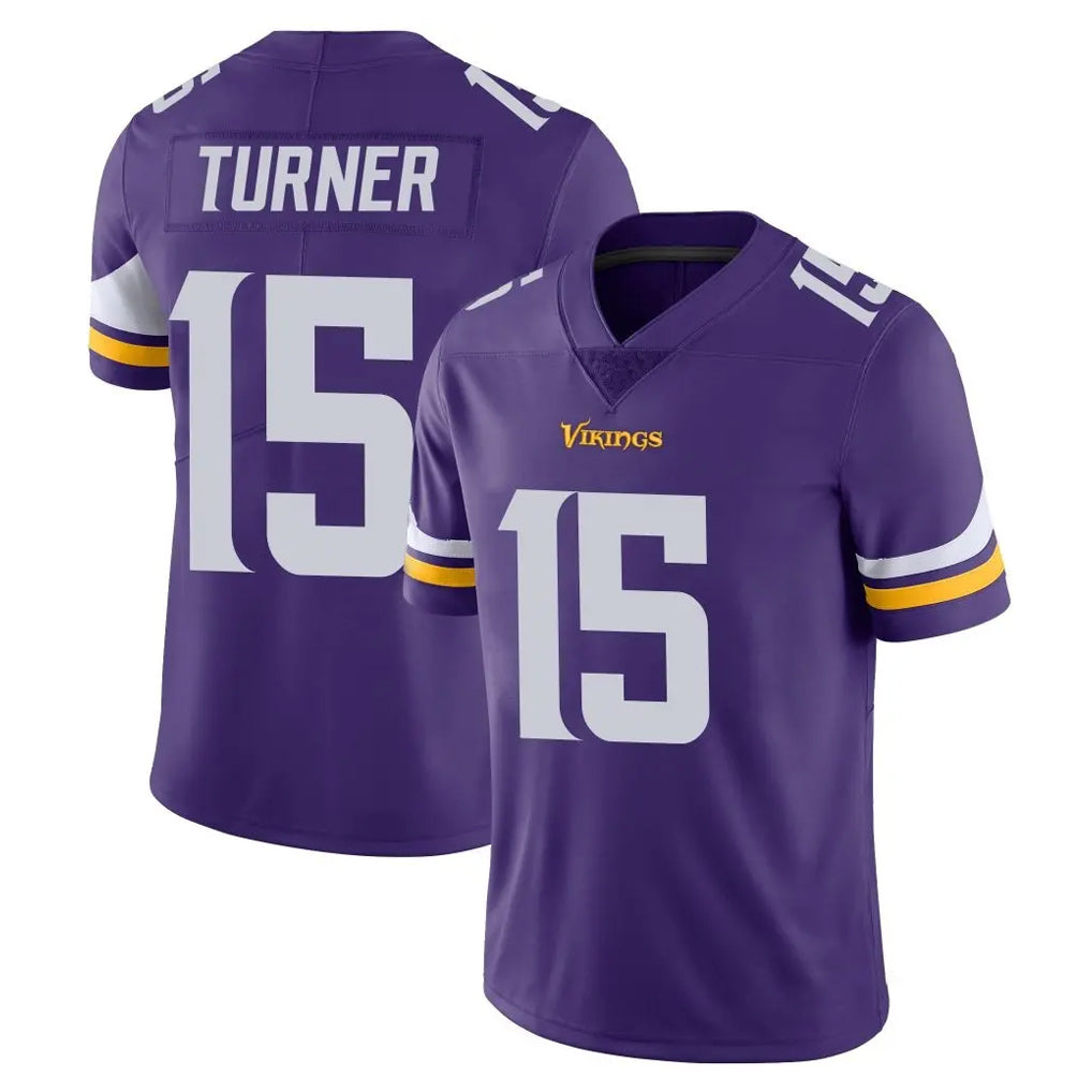 M.Vikings #15 Dallas Turner Player Purple Limited Vapor Untouchable Home Game PETTCS Stitched Jerseys