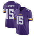 M.Vikings #15 Dallas Turner Player Purple Limited Vapor Untouchable Home Game PETTCS Stitched Jerseys