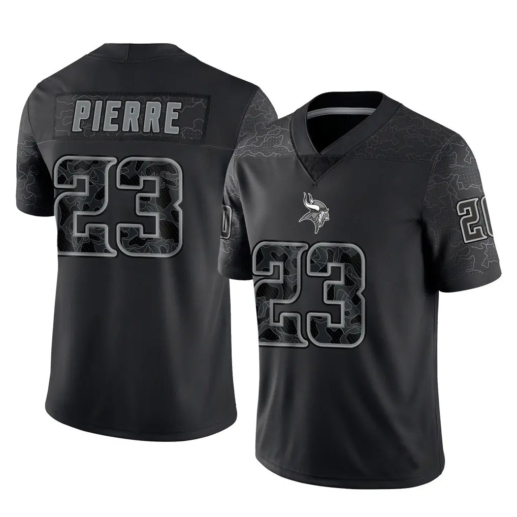 M.Vikings #23 James Pierre Player Black Reflective LImited Home Game PETTCS Stitched Jerseys