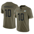 M.Dolphins #10 Jacob Rodriguez Player Olive Salute To Service Limited PETTCS Stitched Jerseys