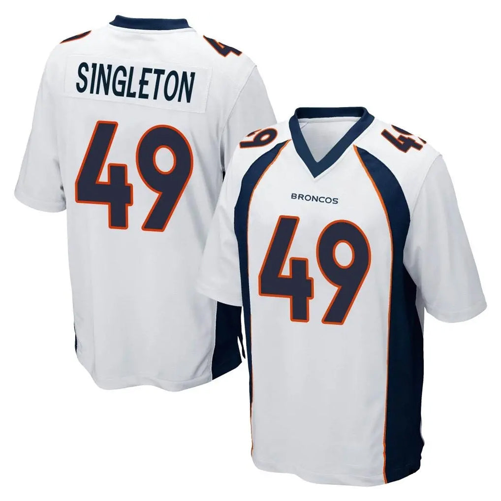 D.Broncos #49 Alex Singleton Player White Game PETTCS Stitched Jerseys