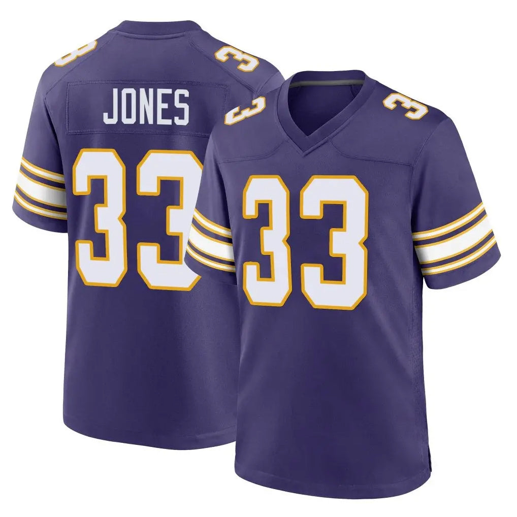 M.Vikings #33 Aaron Jones Sr. Player Purple Classic Home Game PETTCS Stitched Jerseys