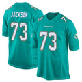 M.Dolphins #73 Austin Jackson Player Aqua Team Color Home Game PETTCS Stitched Jerseys