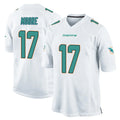 M.Dolphins #17 Trey Moore Player White Home Game PETTCS Stitched Jerseys