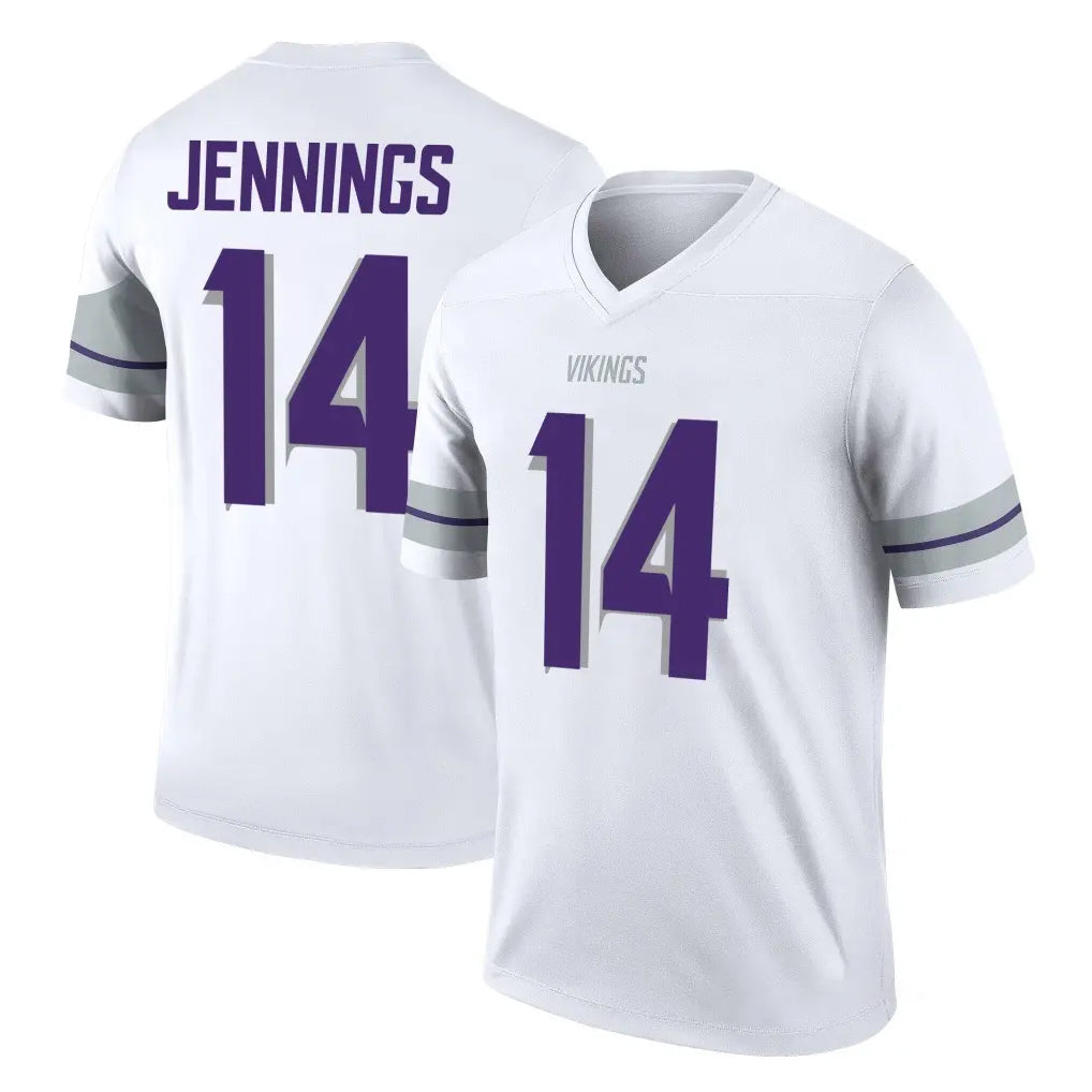M.Vikings #14 Jauan Jennings Player White Alternate Legend Home Game PETTCS Stitched Jerseys