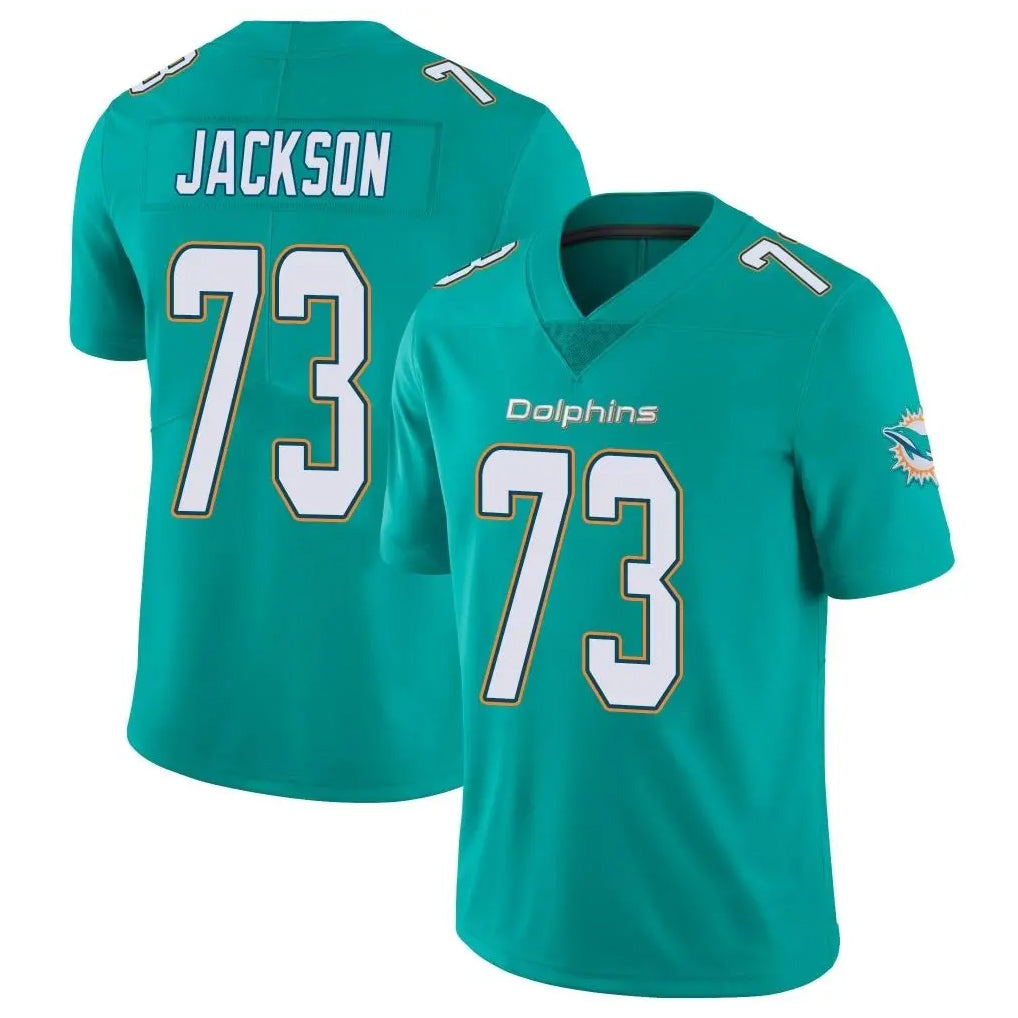 M.Dolphins #73 Austin Jackson Player Aqua Limited Vapor Untouchable Home Game PETTCS Stitched Jerseys