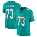 M.Dolphins #73 Austin Jackson Player Aqua Limited Vapor Untouchable Home Game PETTCS Stitched Jerseys