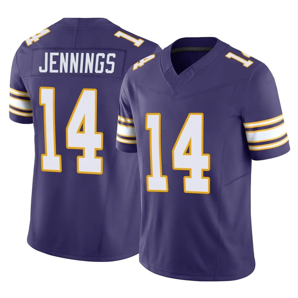 M.Vikings #14 Jauan Jennings Player Purple Limited Classic Vapor F.U.S.E. Home Game PETTCS Stitched Jerseys