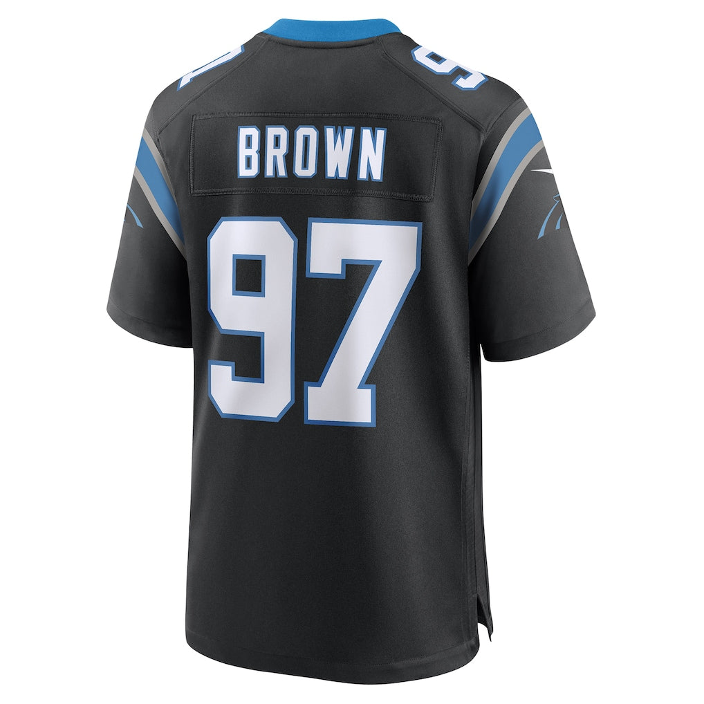 PETTCS C.Panthers #97 Bobby Brown Black Team Game Jersey