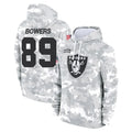 LV.Raiders #89 Brock Bowers Player Arctic Camo Salute to Service Hoodies Limited Game PETTCS Stitched Jerseys