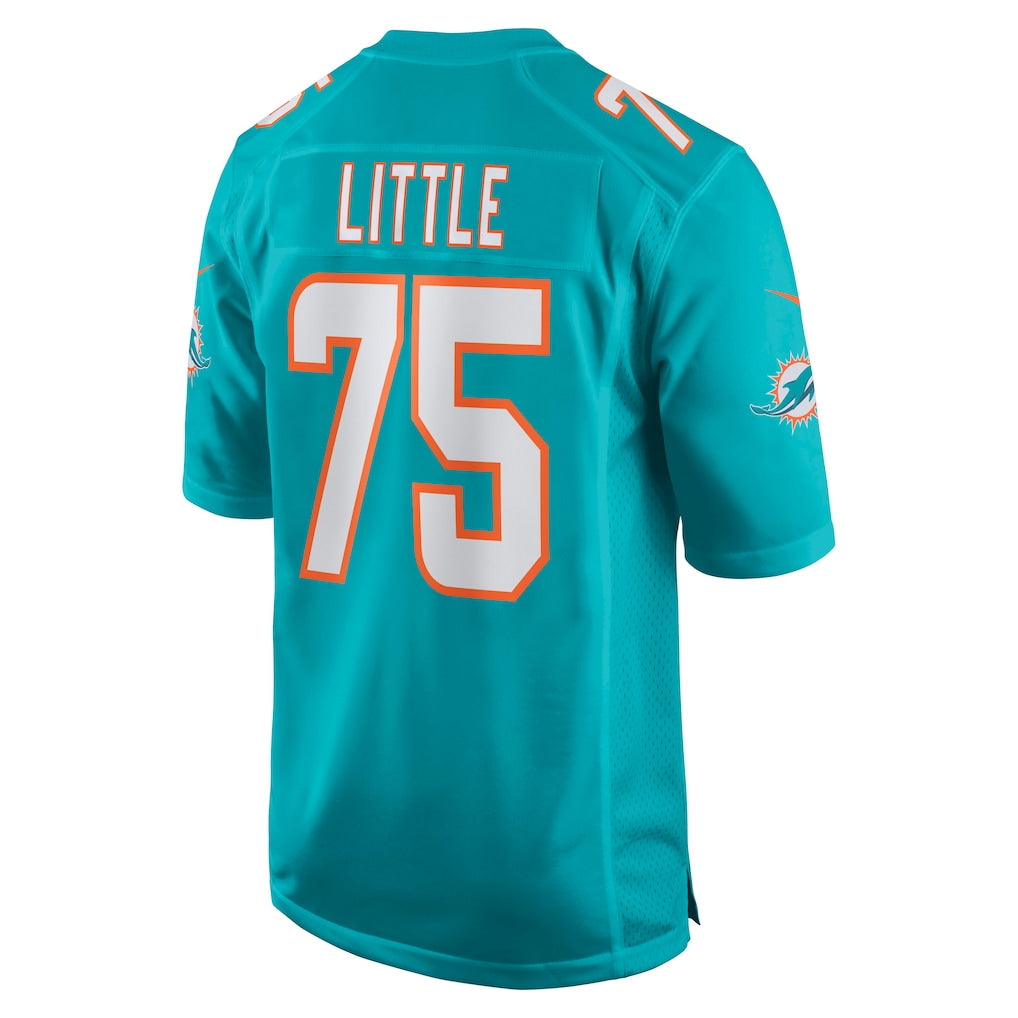 PETTCS M.Dolphins #75 Greg Little Aqua Game Jersey