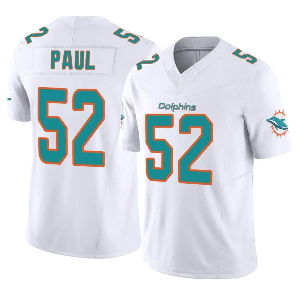 M.Dolphins #52 Patrick Paul Player White Limited Vapor F.U.S.E. Home Game PETTCS Stitched Jerseys