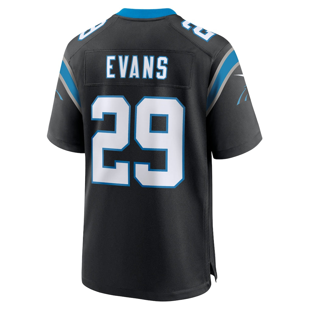PETTCS C.Panthers #29 Akayleb Evans Black Team Game Jersey