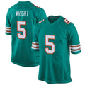 M.Dolphins #5 Jaylen Wright Player Aqua Alternate Home Game PETTCS Stitched Jerseys