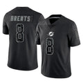 M.Dolphins #8 JuJu Brents Player Black Reflective Limited Game PETTCS Stitched Jerseys