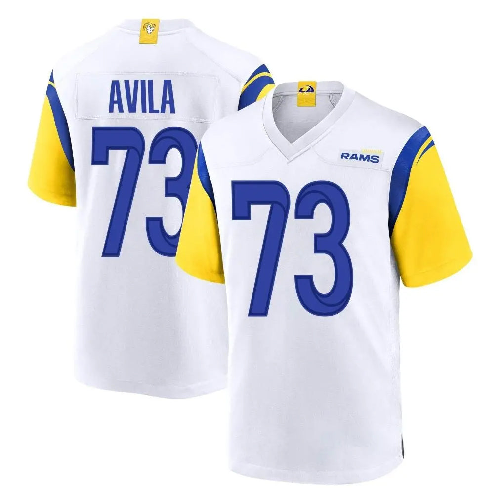 LA.Rams #73 Steve Avila Player White Home Game PETTCS Stitched Jerseys