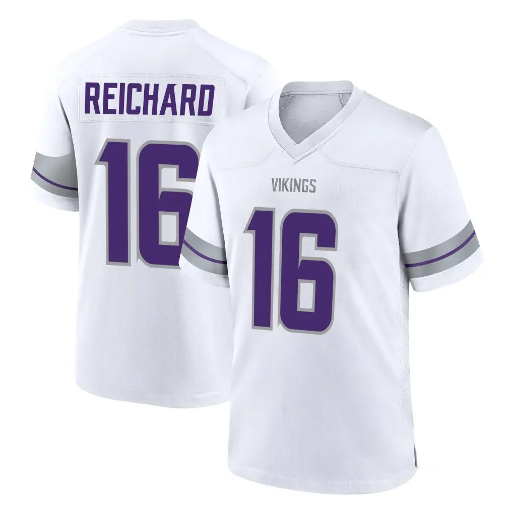 M.Vikings #16 Will Reichard Player White Alternate Home Game PETTCS Stitched Jerseys