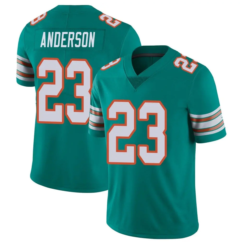 M.Dolphins #23 Zayne Anderson Player Aqua Limited Alternate Vapor Untouchable Home Game PETTCS Stitched Jerseys