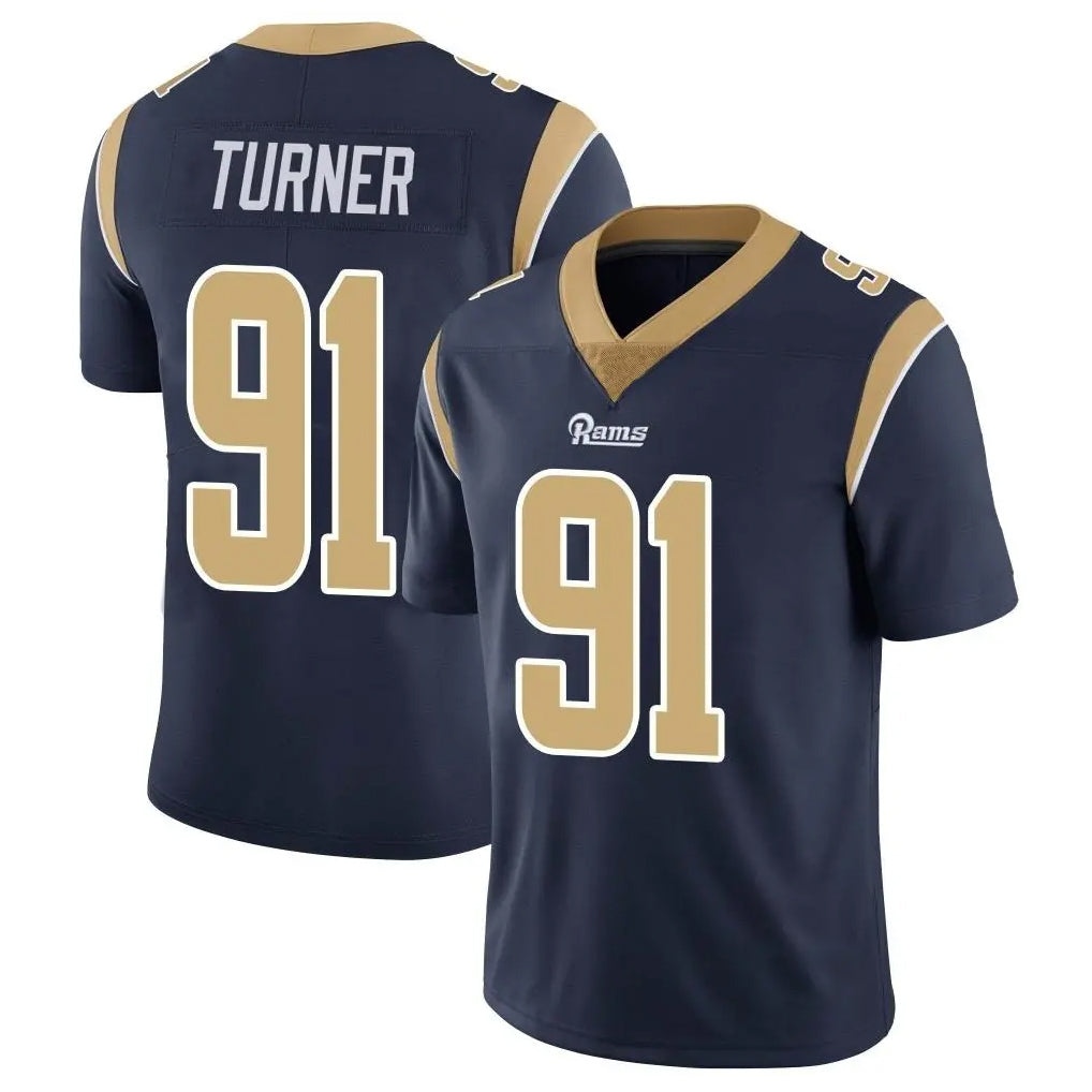 LA.Rams #91 Kobie Turner Player Navy Limited Vapor Untouchable Home Game PETTCS Stitched Jerseys
