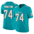 M.Dolphins #74 Kadyn Proctor Player Aqua Limited Vapor F.U.S.E. Home Game PETTCS Stitched Jerseys