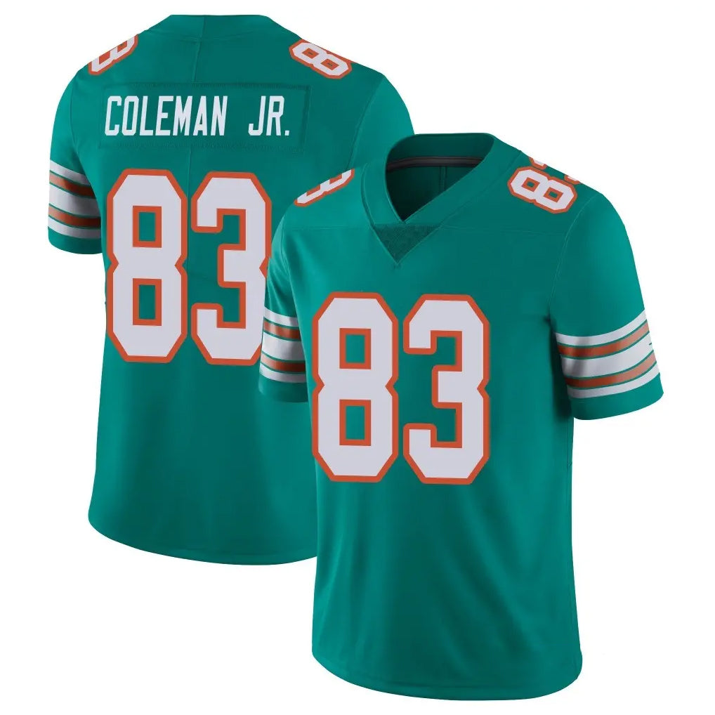 M.Dolphins #83 Kevin Coleman Jr. Player Aqua Limited Alternate Vapor Untouchable Home Game PETTCS Stitched Jerseys