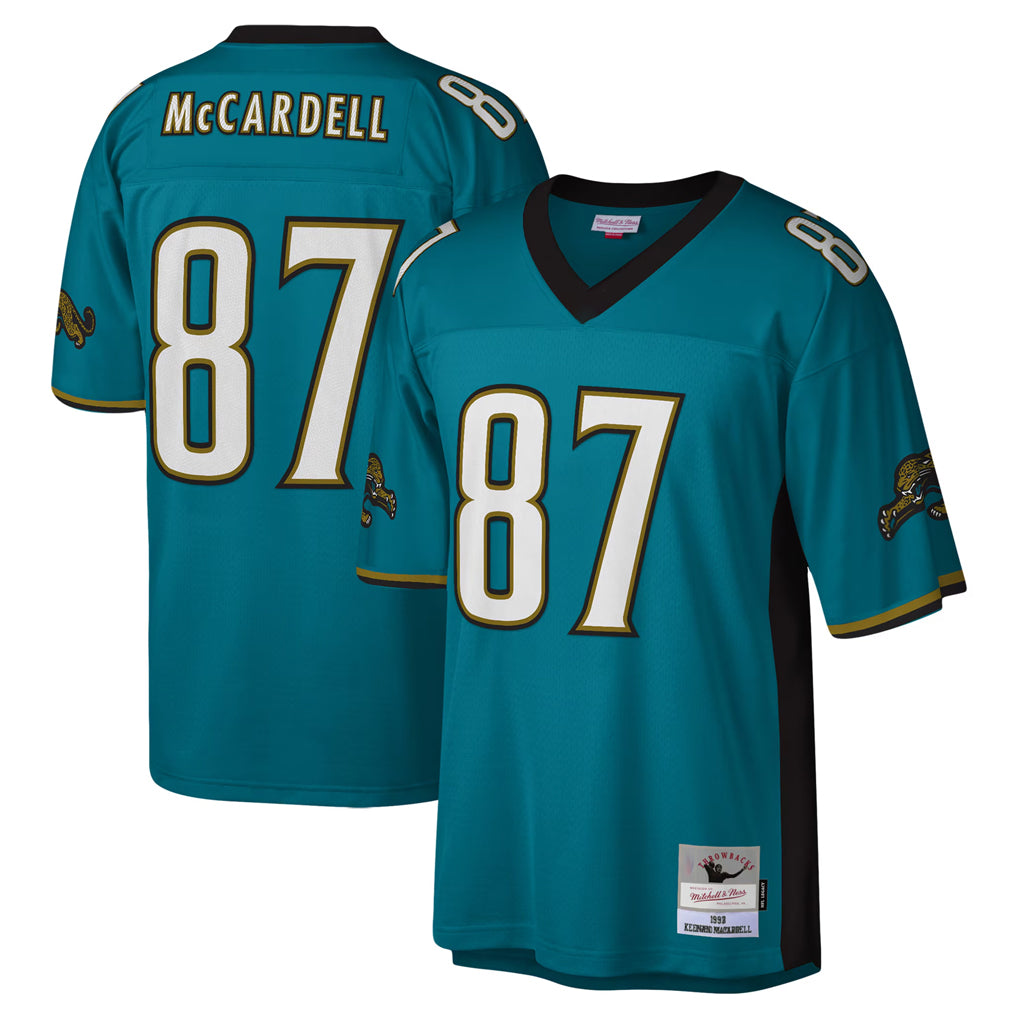 J.Jaguars #87 Keenan McCardell?Player Teal Mitchell & Ness Legacy Home Game PETTCS Stitched Jerseys